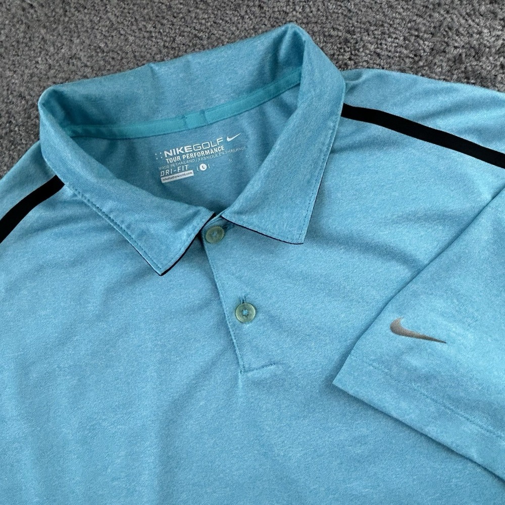 Nike Golf Tour Performance Dri-FIT Polo Shirt Mens L Blue 573834-444